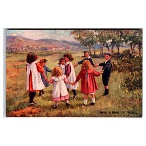 Raphael Tuck Oilette Postcard Ring A Ring Of Roses Children Edwardian Vintage